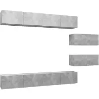 vidaXL Ensemble de 6 meubles TV en bois gris béton