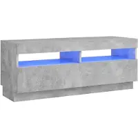 vidaXL Armoire TV avec éclairage LED gris béton 100x35x40 cm