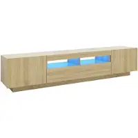 vidaXL Armoire TV avec lampes LED Chêne Sonoma 200x35x40 cm