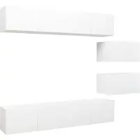 vidaXL Ensemble de 6 meubles TV blanc en bois composite