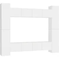 vidaXL Ensemble de 8 meubles TV blanc en bois composite