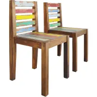 vidaXL Chaises de salle à manger 2 pcs. Vieux bois massif
