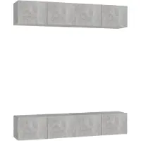 vidaXL Armoires TV 4 pcs. Gris béton 80x30x30 cm Bois composite