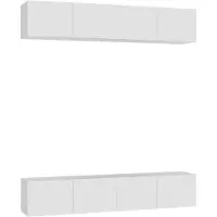 vidaXL Armoires TV 4 pcs. Blanc 80x30x30 cm Bois composite