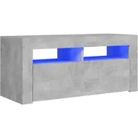 vidaXL Armoire TV avec lampes LED gris béton 90x35x40 cm