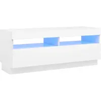 vidaXL - Armoire TV - avec - Eclairage LED - 100x35x40 - cm - blanc