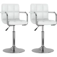 vidaXL Chaise de salle à manger 2 pcs. Pivotantes Blanc Similicuir