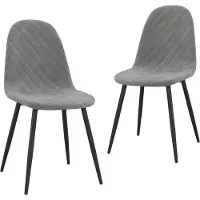 vidaXL Chaises à manger lot de 2 Gris clair Velours