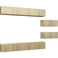 vidaXL Ensemble d'armoires TV 6 pièces en bois composite chêne Sonoma