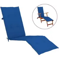 vidaXL Housse de chaise longue bleu roi (75+105)x50x4 cm