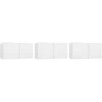 vidaXL Meubles TV suspendus 3 pcs. Blanc 60x30x30 cm