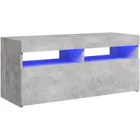 vidaXL Armoire TV avec lampes LED gris béton 90x35x40 cm