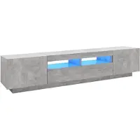 vidaXL Armoire TV avec lampes LED gris béton 200x35x40 cm