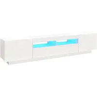 vidaXL Armoire TV avec lampes LED blanc 200x35x40 cm