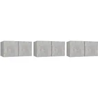 vidaXL Meubles TV suspendus 3 pcs. Gris béton 60x30x30 cm