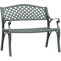 vidaXL Banc de jardin 102 cm fonte d'aluminium vert