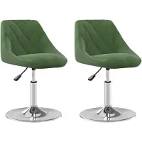 vidaXL Chaise de salle à manger 2 pcs. Pivotant Vert foncé Velours