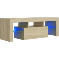 vidaXL Armoire TV avec lampes LED Chêne Sonoma 120x35x40 cm