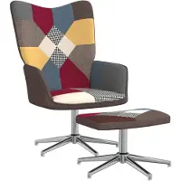 vidaXL Fauteuil relax avec pouf Patchwork Tissu