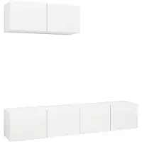 vidaXL Armoires TV 3 pcs. Blanc Bois composite