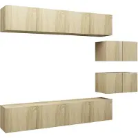 vidaXL Ensemble d'armoires TV 6 pièces en bois composite chêne Sonoma