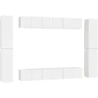 vidaXL Ensemble de 10 meubles TV blanc en bois composite