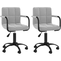 vidaXL Chaise de salle à manger 2 pcs. Pivotantes Gris clair Velours