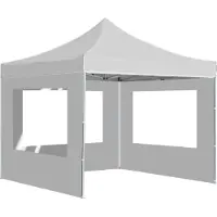 vidaXL Tente de réception pliable avec parois Aluminium 2x2 m Blanc