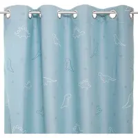 Atmosphera Rideau Occultant Phosphorescent Dinosaures 140 X 250 Cm - Bleu - Bleu