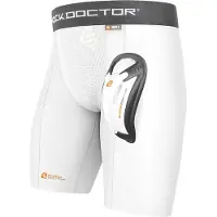 Shock Doctor Short De Compression Avec Coquille De Baseball Bioflex Cup Blanc