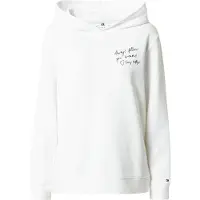 Tommy Hilfiger Femmes, Pull-over, slogan régulier sweat à capuche ww0ww35604 ybr s, Blanc, (S)