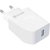 Muvit , chargeur secteur 1 USB 2,4A 12W 100% recyclable, blanc