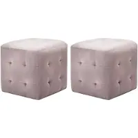 vidaXL Tables de chevet 2 pcs Rose 30x30x30 cm Tissu velours