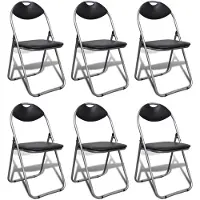 vidaXL Chaises à manger pliables lot de 6 noir similicuir et acier