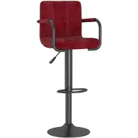 vidaXL Tabouret de bar rouge vin velours