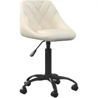 vidaXL Chaise de bureau crème velours