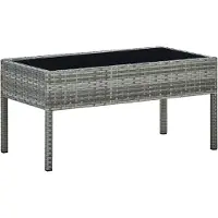 vidaXL Table de jardin Gris 75x40x37 cm Poly rotin