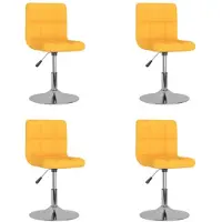 vidaXL Chaise de salle à manger 4 pcs. Pivotant Tissu jaune