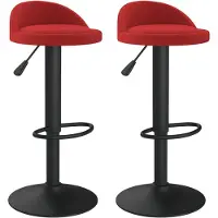 vidaXL Tabouret de bar 2 pcs. Velours rouge vin