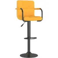 vidaXL Tabouret de bar jaune moutarde Tissu