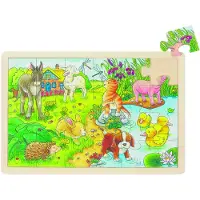 Goki Puzzle à assembler Enfants animaux II (24 pièces)