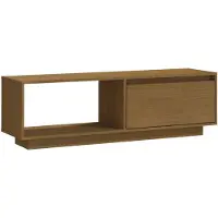vidaXL Meuble TV Marron miel 110x30x33,5 cm Bois de pin massif