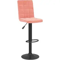 vidaXL Tabouret de bar en velours rose