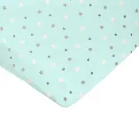 Cstore Domiva Drap Housse Imprime - 60 X 120 Cm - Aqua Imp Etoiles