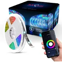 B.K.Licht Bande LED - Ruban LED - WiFi RGB 2m avec APP TUYA, effets lumineux et contrôle vocal - IP20 - 2.000x10mm - Noir - 60 LED -