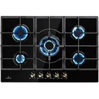 Klarstein Plaque de cuisson à gaz encastrée , Plaque à gaz, 5 Brûleurs , gaz naturel/gaz propane, Tables de Cuisson à gaz, Rechaud à gaz, Cuisinière à gaz, Noir