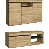 Skraut Home Set Naturale Buffet-Meuble Tv 120cm Chêne Noir