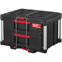 Milwaukee Coffret 2 tiroirs - - PACKOUT - 363x564x414mm - Charge max 22 Kg - Verrouillable