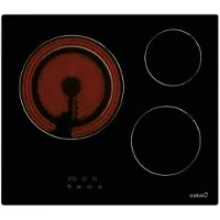 CATA BK Plaques vitrocéramiques Modèle TD 6003 3 zones de cuisson haute lumière Largeur 59 cm 9 niveaux réglables Puissance totale 5,4 kW