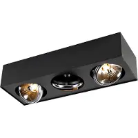 QAZQA Spot design noir carré 3 lumières - Kaya